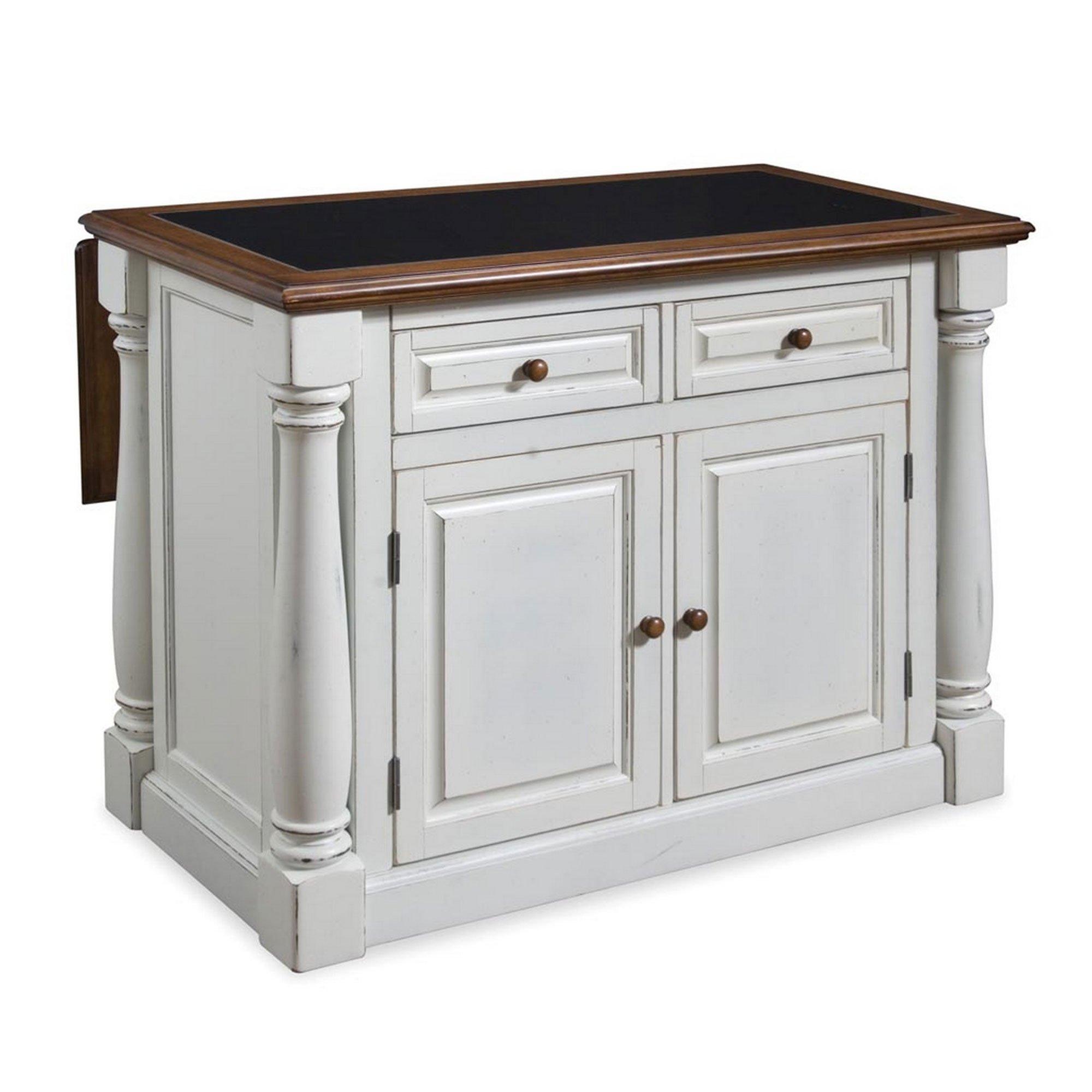 Rent to Own Homestyles Monarch Kitchen Island White/Granite at Aaron's